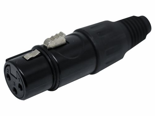 KIT 5 CONECTOR XLR CANON FEMEA PRETO Q-13BK CSR