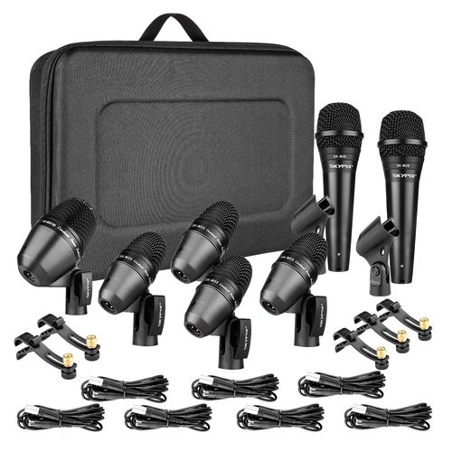 KIT 7 MICROFONES DE FIO PARA BATERIA SK-MKS7 SKYPIX