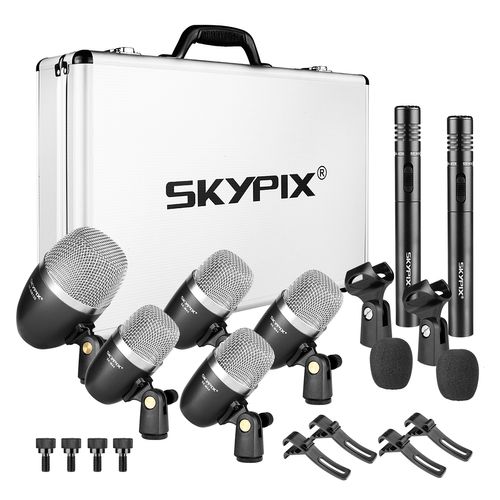 KIT 7 MICROFONES DE FIO PARA BATERIA SK-MK7D SKYPIX