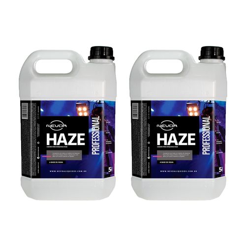 KIT 2 LIQUIDO PARA MAQUINA DE HAZE 5 LITROS HAZE AGUA NEVOA
