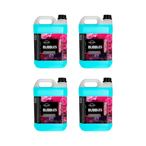 KIT 4 LIQUIDO PARA MAQUINA DE BOLHAS 5 LITROS BUBBLES NEVOA