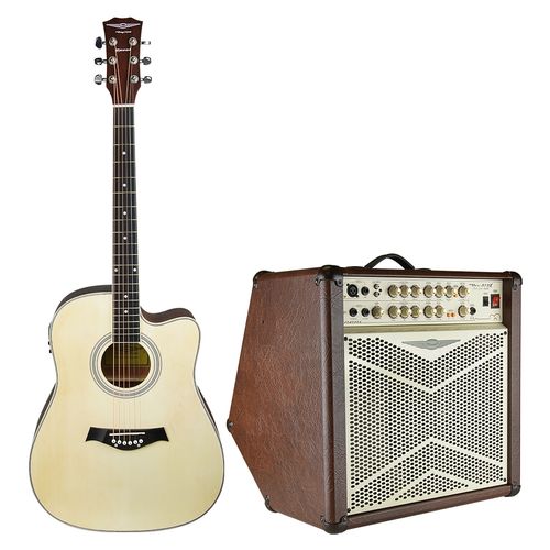 KIT CUBO AMPLIFICADOR 12 POLEGADAS 80W OCV312X COM VIOLAO CUTAWAY NATURAL ACOUSTIC 312MR ONEAL