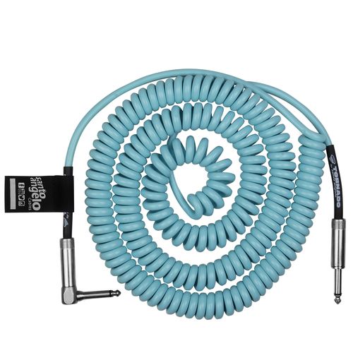 CABO DE INSTRUMENTO ESPIRAL MONO P10 MACHO X P10 MACHO CACHIMBO 9,15M AZUL TORNADO SANTO ANGELO