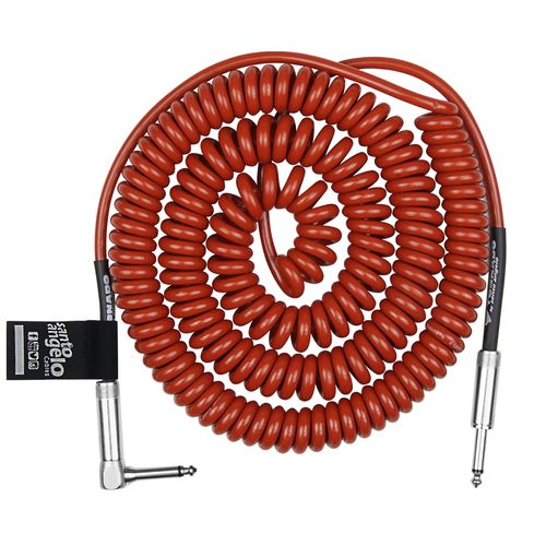 CABO DE INSTRUMENTO ESPIRAL MONO P10 MACHO X P10 MACHO CACHIMBO 9,15M VERMELHO TORNADO SANTO ANGELO