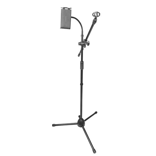 PEDESTAL PARA MICROFONE COM SUPORTE PARA TABLET E CELULAR PBJ-02 LUMINOS