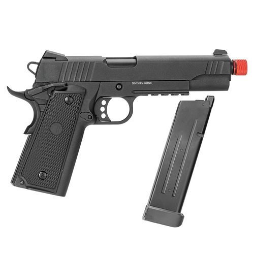 PISTOLA AIRSOFT GAS GBB 6MM 1911 HI CAPA BLACK OPS ROSSI