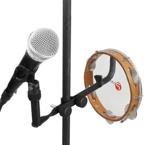 SUPORTE CLAMP DUPLO MULTIFUNCIONAL PARA MICROFONE COM DESCANSO PARA PERCUSSAO C9 ASK