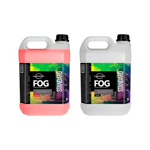 KIT 1 LIQUIDO PARA MAQUINA DE FUMAÇA 5 LITROS MORANGO COM 1 LIQUIDO 5 LITROS NEUTRO STANDARD