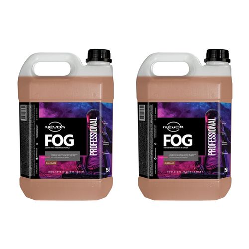 KIT 2 LIQUIDOS PARA MAQUINA DE FUMAÇA 5 LITROS CHOCOLATE PROFESSIONAL NEVOA