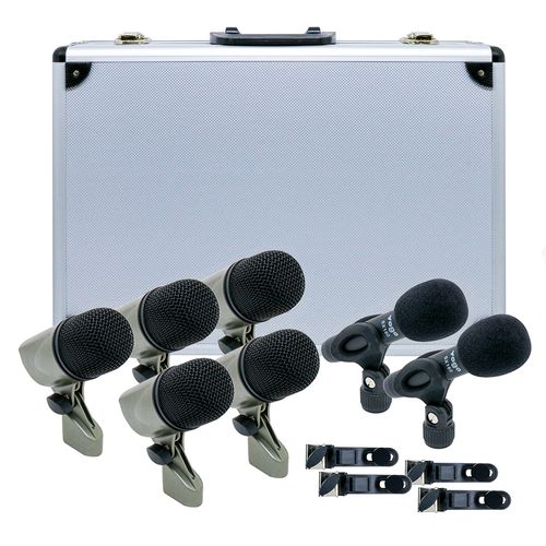 KIT MICROFONE  BATERIA COM 7 MICROFONES E CASE SXDS7 CSR