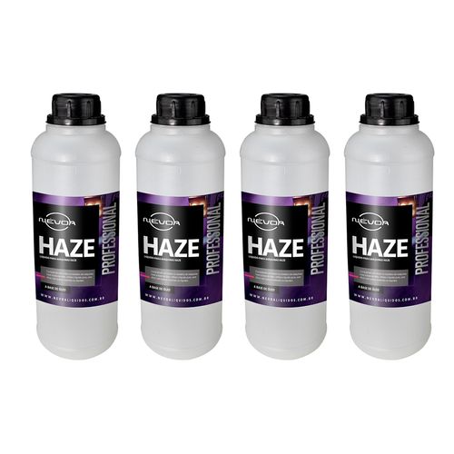 KIT 4 LIQUIDO PARA MAQUINA DE HAZE 1 LITRO HAZE OLEO NEVOA