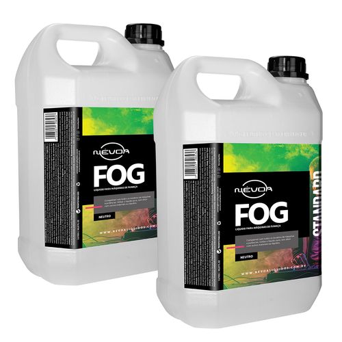 KIT 2 LIQUIDO PARA MAQUINA DE FUMAÇA 5 LITROS FOG LINHA STANDARD NEUTRO NEVOA