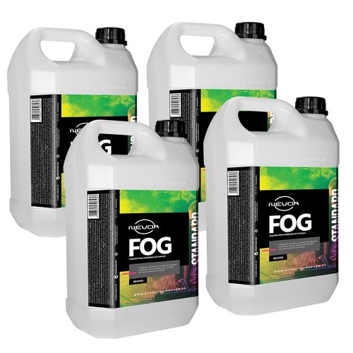 KIT 4 LIQUIDO PARA MAQUINA DE FUMAÇA 5 LITROS FOG LINHA STANDARD NEUTRO NEVOA