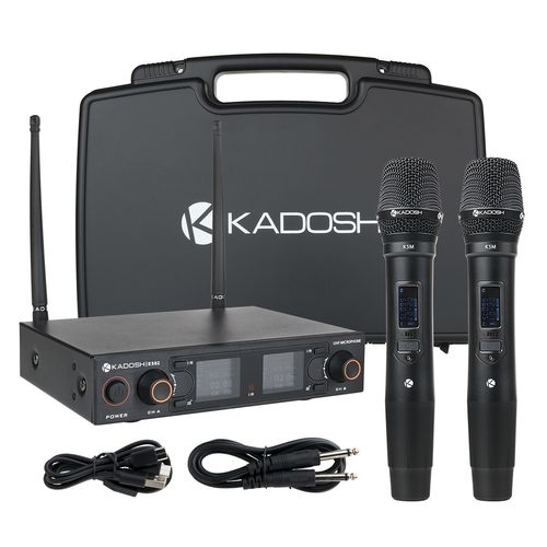 MICROFONE SEM FIO DE MAO DUPLO PROFISSIONAL KDSW-502M KADOSH