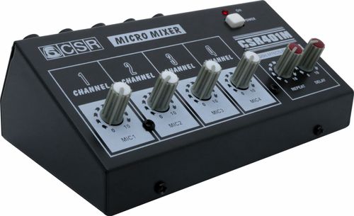 MINI MESA DE SOM 4 CANAIS VOLUME A BATERIA MM 401M CSR