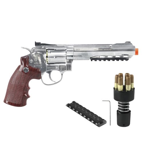 REVOLVER DE PRESSAO CO2 4,5MM 6POL METAL WINGUN 702S ROSSI