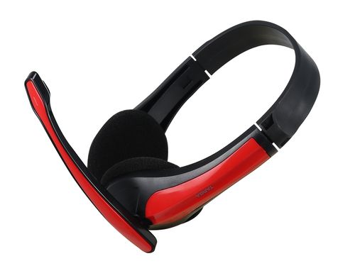 FONE DE OUVIDO HEADSET COM MICROFONE PRETO E VERMELHO PH250 TARGA