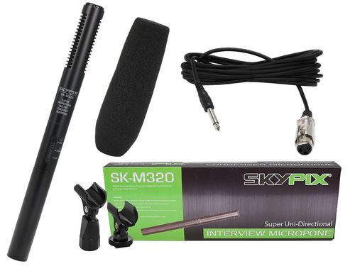 MICROFONE COM FIO DIRECIONAL SHOTGUN SK M320 SKYPIX