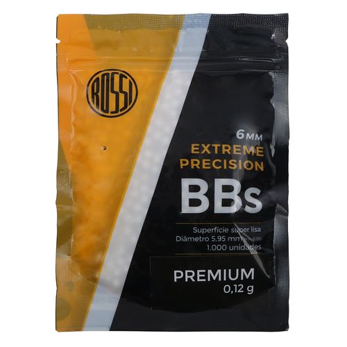 ESFERA PLASTICA BBS 6MM PARA AIRSOFT 1000UN 0,12G PREMIUM BRANCA ROSSI