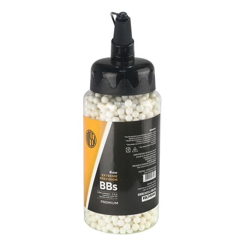 ESFERA PLASTICA BBS 6MM PARA AIRSOFT 2000UN 0,12G PREMIUM BRANCA ROSSI