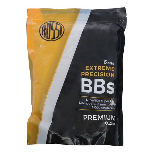 ESFERA PLASTICA BBS 6MM PARA AIRSOFT 4000UN 0,25G PREMIUM BRANCA ROSSI