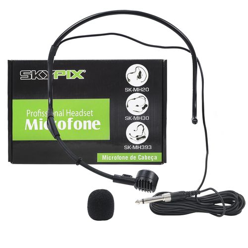 MICROFONE COM FIO HEADSET AURICULAR CONDENSADOR CONECTOR P10 SK-MH20 SKYPIX
