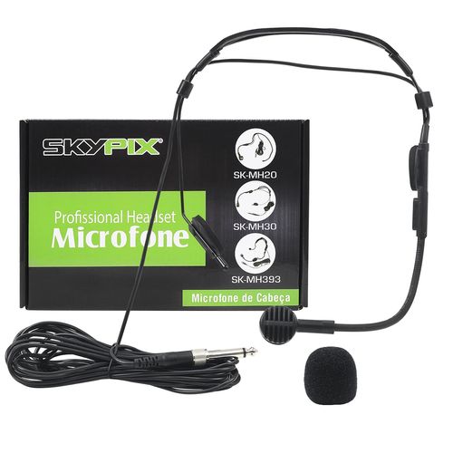 MICROFONE COM FIO HEADSET AURICULAR CONDENSADOR CONECTOR P10 SK-MH30 SKYPIX