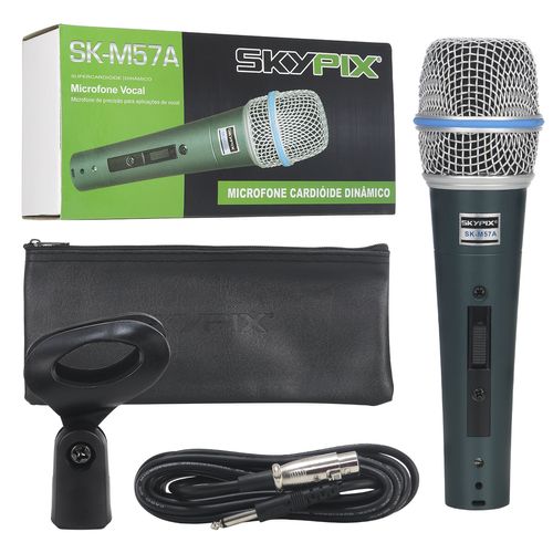 MICROFONE COM FIO DE MAO CARDIOIDE DINAMICO SK-M57A SKYPIX