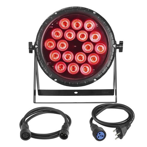 REFLETOR LED PAR 64 18 LEDS 18W RGBWA + UV PROVA DGUA IP65 SK-QA1818 SKYPIX
