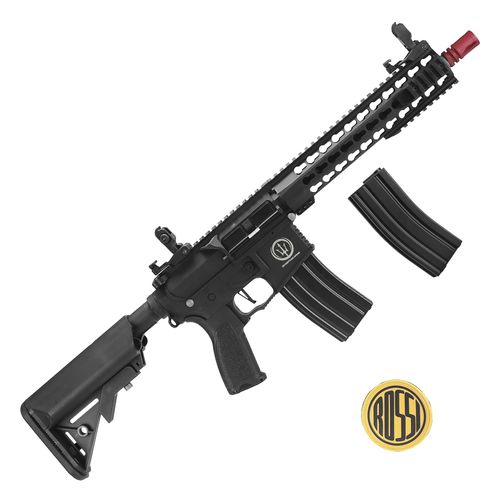 RIFLE AIRSOFT ELETRICO 6MM AEG AR15 NEPTUNE SHORT 10P SEM BATERIA CARREGADOR ROSSI