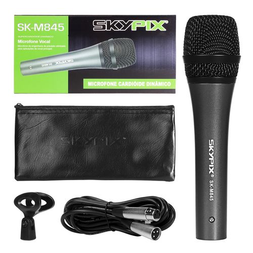 MICROFONE COM FIO DE MAO CARDIOIDE SK-845 SKYPIX