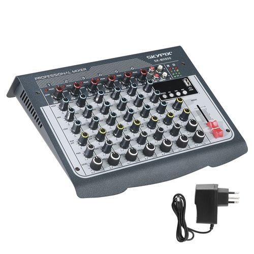 MESA DE SOM 8 CANAIS BLUETOOTH USB PHANTOM SK-MX800 SKYPIX