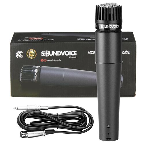 MICROFONE DE FIO E MAO CARDIOIDE SM-57LC SOUNDVOICE