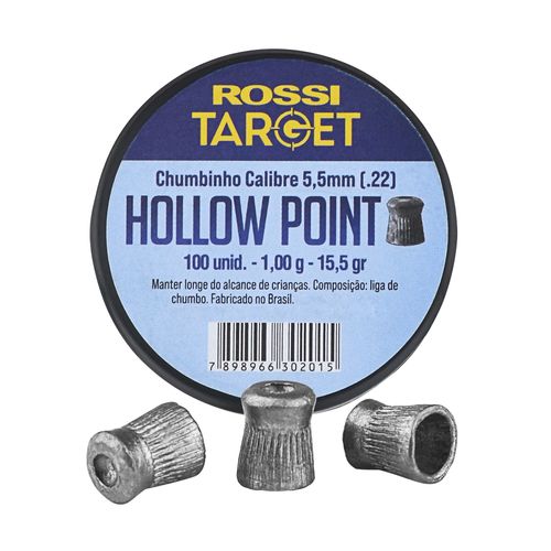 CHUMBINHO 5,5MM 100UN HOLLOW POINT TARGET ROSSI