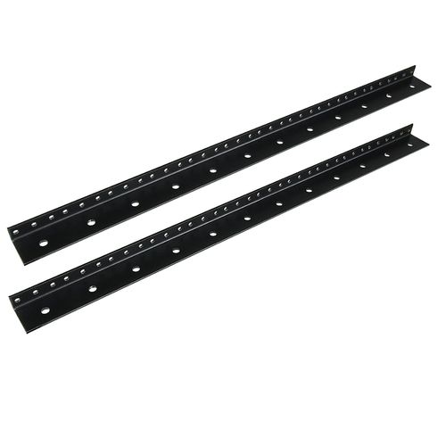 KIT 2 PERFIL PERFURADO PARA RACK 19 EM AÇO 12U PRETO LUMINOS