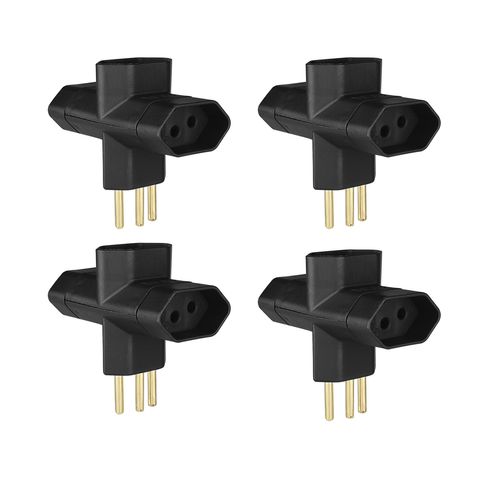 KIT 4 PINO T PARA TOMADA 3 SAIDAS 2P+T 10A PRETO ADP2-34 MARGIRIUS