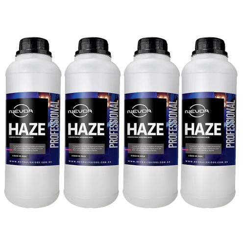KIT 4 LIQUIDO PARA MAQUINA DE HAZE 1 LITRO HAZE AGUA NEVOA