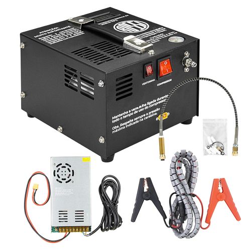BOMBA PNEUMATICA COMPRESSOR ELETRICO PARA CARABINA PCP 12V ROSSI