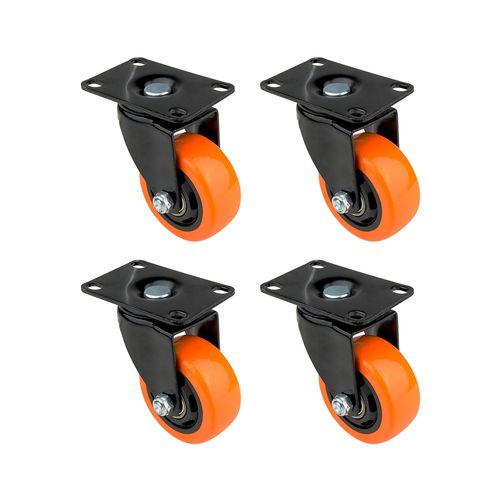 KIT 4 RODA PARA CASE 3 POLEGADAS SEM FREIO LRSF-3 LUMINOS