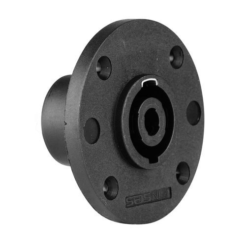 CONECTOR SPEAKON FEMEA 4V PAINEL REDONDO COM TRAVA METALICA PEQUENA NL4 SANTO ANGELO