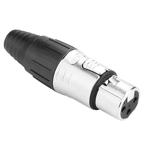 CONECTOR XLR CANON FEMEA 3 PINOS NIQUELADO SCSF3 SEETRONIC