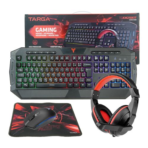 KIT GAMER COM TECLADO ANTI-GHOSTING RGB, MOUSE, HEADSET E MOUSE PAD TG-KM210 TARGA