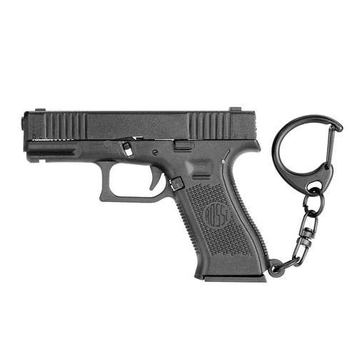 CHAVEIRO PLASTICO MINIATURA DE PISTOLA GLOCK PRETA ROSSI