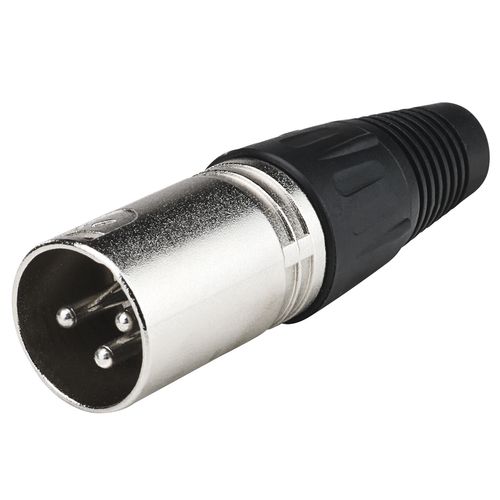 CONECTOR XLR CANON MACHO 3 PINOS NIQUELADO LU-71218 LUMINOS