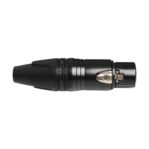 CONECTOR XLR CANON FEMEA 3 PINOS PRETO TIPO NEUTRIK LU-71225BK LUMINOS