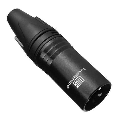CONECTOR XLR CANON MACHO 3 PINOS PRETO TIPO NEUTRIK LU-71226BK LUMINOS