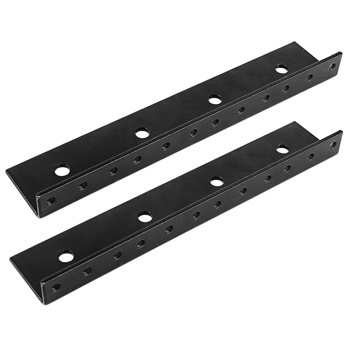 KIT 2 PERFIL PERFURADO PARA RACK 19 EM AÇO 4U PRETO LUMINOS